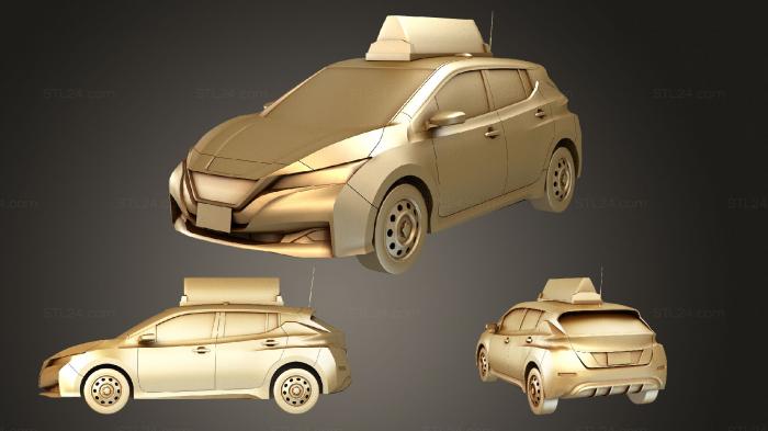 Автомобили и транспорт (Такси Nissan Leaf, CARS_2803) 3D модель для ЧПУ станка